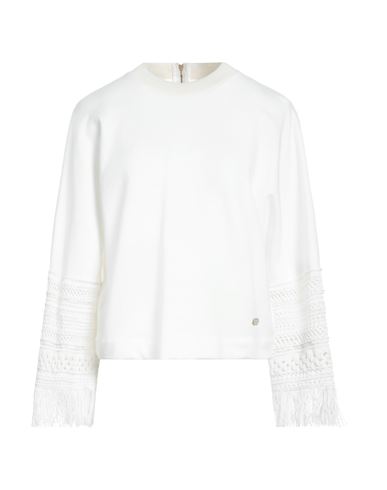 Agnona Woman Sweatshirt White Size L Cotton, Silk, Lambskin In White