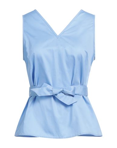Camicettasnob Woman Top Light Blue Size 6 Cotton In Blue