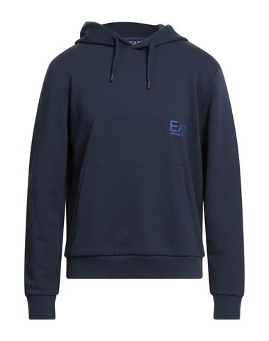 Ea7 Man Sweatshirt Navy Size M Cotton, Elastane In Black
