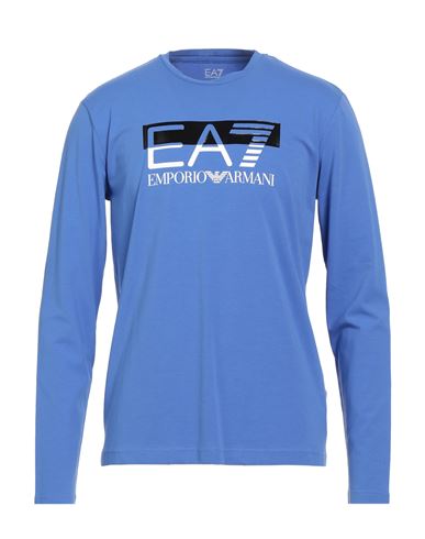 Ea7 Man T-shirt Blue Size 3xl Cotton, Elastane In Blue