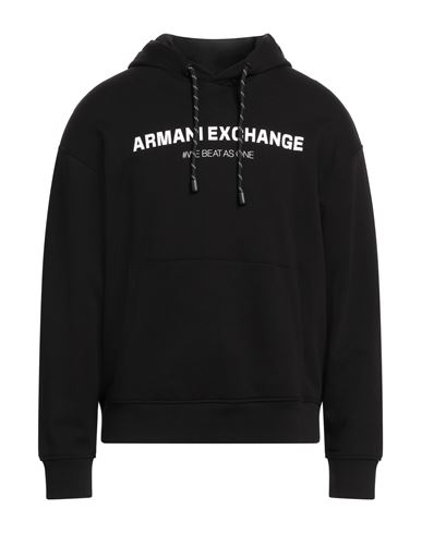 Armani Exchange Man Sweatshirt Black Size M Cotton, Polyester, Elastane In Black