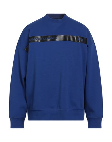 Armani Exchange Man Sweatshirt Blue Size L Cotton, Polyester, Elastane