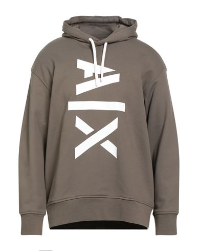 Armani Exchange Man Sweatshirt Khaki Size M Cotton, Elastane In Brown
