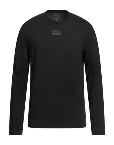 Armani Exchange Man T-shirt Black Size Xs Cotton In Black