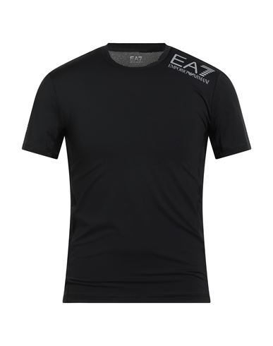 Ea7 Man T-shirt Black Size 3xl Polyester, Elastane In Black