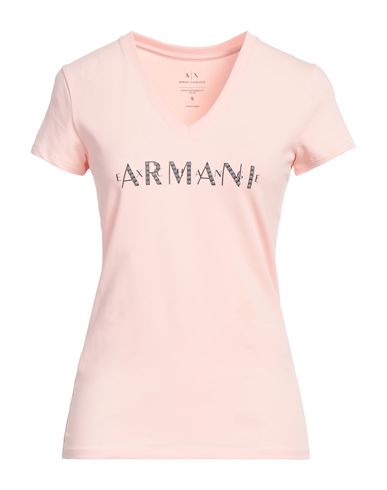 Armani Exchange Woman T-shirt Blush Size L Cotton, Elastane In Pink