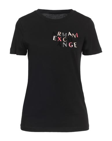 Armani Exchange Woman T-shirt Black Size L Cotton In Black