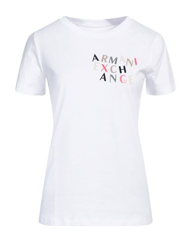 Armani Exchange Woman T-shirt White Size L Cotton In White