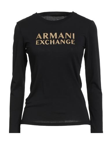 Armani Exchange Woman T-shirt Black Size M Cotton In Black