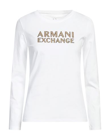Armani Exchange Woman T-shirt White Size M Cotton In White