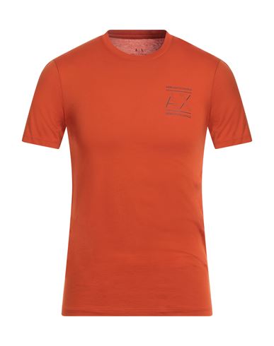 Armani Exchange Man T-shirt Orange Size L Cotton In Orange