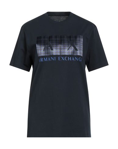 Armani Exchange Man T-shirt Navy Size M Cotton In Black