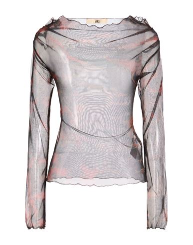 Knwls Woman Top Rust Size S Polyester, Elastane In Black