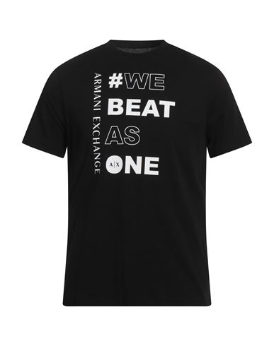 Armani Exchange Man T-shirt Black Size M Cotton In Black