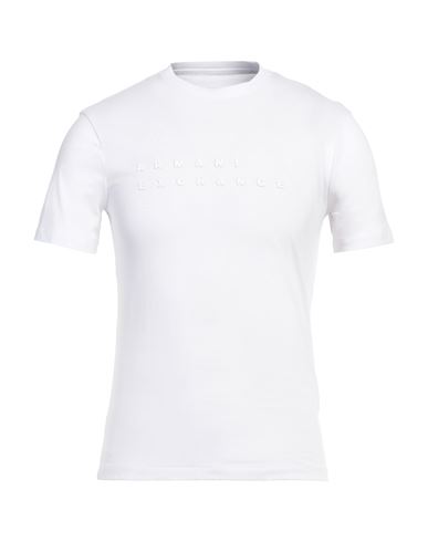 Armani Exchange Man T-shirt White Size L Organic Cotton In White