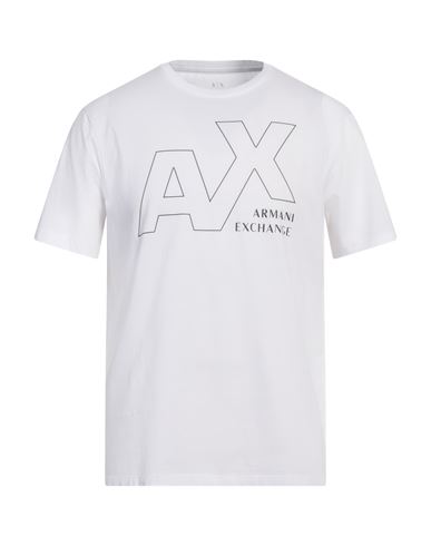 Armani Exchange Man T-shirt White Size L Cotton In White