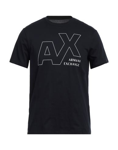 Armani Exchange Man T-shirt Midnight Blue Size L Cotton In Blue