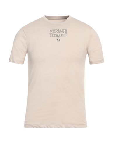 Armani Exchange Man T-shirt Cream Size M Cotton, Organic Cotton In White
