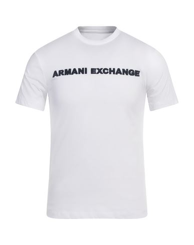 Armani Exchange Man T-shirt White Size L Cotton In White