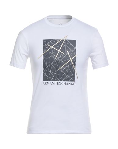 Armani Exchange Man T-shirt White Size M Cotton In White