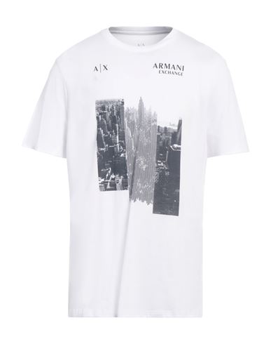 Armani Exchange Man T-shirt White Size L Cotton In White