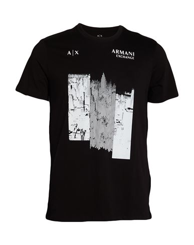 Armani Exchange Man T-shirt Black Size Xs Cotton In Black