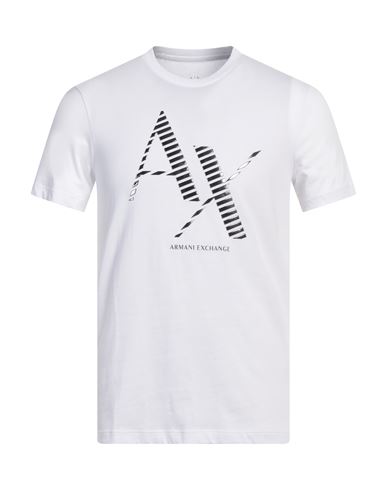 Armani Exchange Man T-shirt White Size M Cotton In White