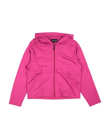 Emporio Armani Toddler Girl Sweatshirt Fuchsia Size 7 Viscose, Polyamide, Elastane In Pink