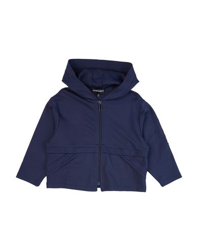 Emporio Armani Toddler Girl Sweatshirt Navy Size 6 Viscose, Polyamide, Elastane In Blue