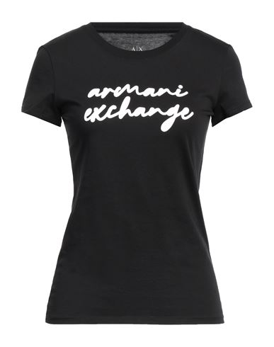 Armani Exchange Woman T-shirt Black Size L Cotton In Black