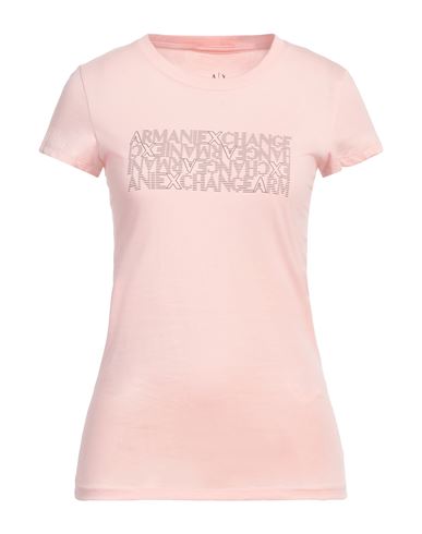 Armani Exchange Woman T-shirt Blush Size L Cotton In Pink