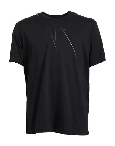 Armani Exchange Man T-shirt Black Size M Cotton In Black