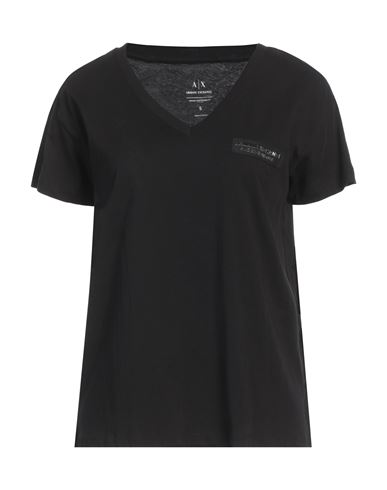 Armani Exchange Woman T-shirt Black Size M Cotton In Black