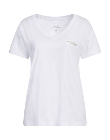Armani Exchange Woman T-shirt White Size L Cotton In White