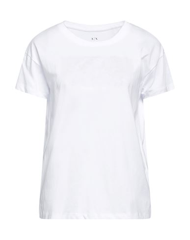 Armani Exchange Woman T-shirt White Size L Cotton In White