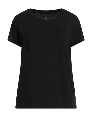 Armani Exchange Woman T-shirt Black Size M Cotton In Black