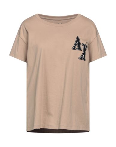 Armani Exchange Woman T-shirt Sand Size L Cotton In Beige