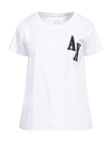 Armani Exchange Woman T-shirt White Size L Cotton In White