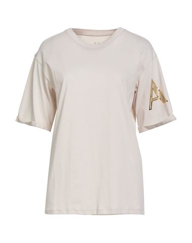 Armani Exchange Woman T-shirt Cream Size L Cotton In Multi