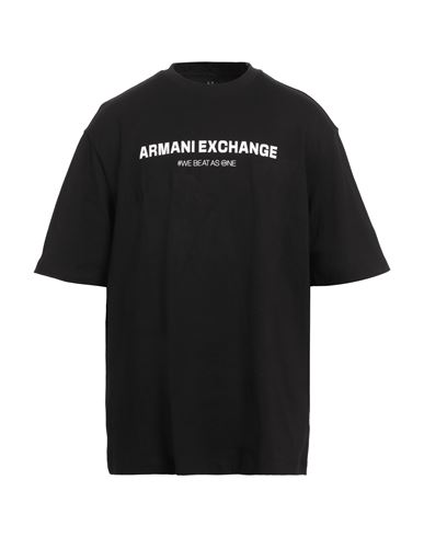 Armani Exchange Man T-shirt Black Size L Cotton In Black