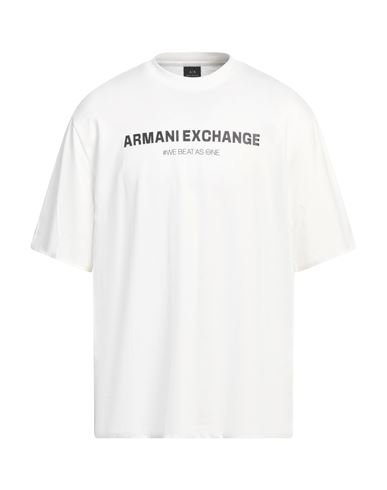 Armani Exchange Man T-shirt White Size L Cotton In White