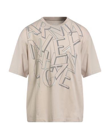 Armani Exchange Man T-shirt Beige Size S Cotton In Neutral