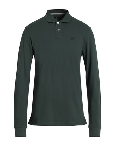 Hackett Man Polo Shirt Dark Green Size M Cotton