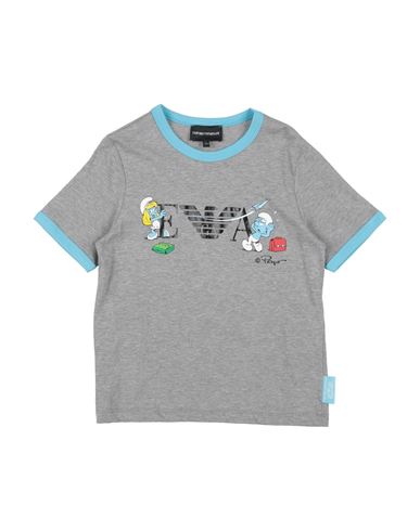 Emporio Armani X The Smurfs Toddler T-shirt Grey Size 6 Cotton, Elastane In Grey
