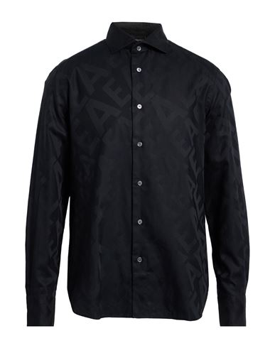 Emporio Armani Man Shirt Black Size L Cotton In Black