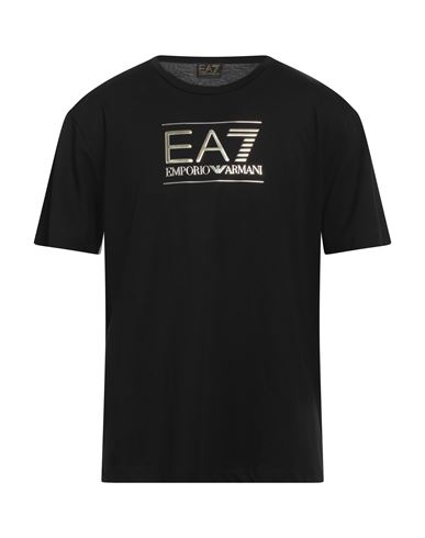 Ea7 Man T-shirt Black Size Xxl Cotton In Black