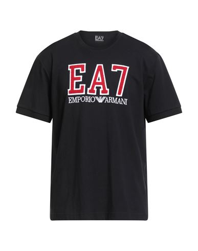 Ea7 Man T-shirt Black Size Xl Cotton In Black