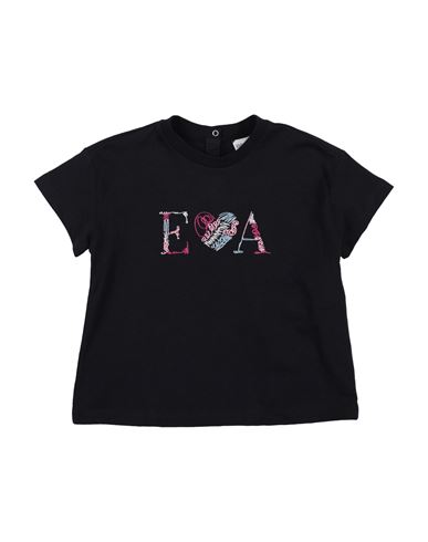 Emporio Armani Toddler Girl T-shirt Midnight Blue Size 3 Cotton In Black
