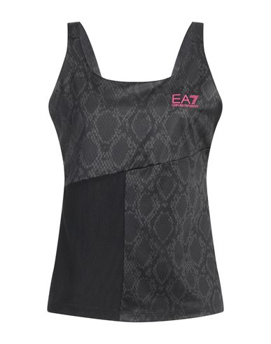 Ea7 Woman Tank Top Black Size Xl Recycled Polyester, Elastane, Polyamide In Black