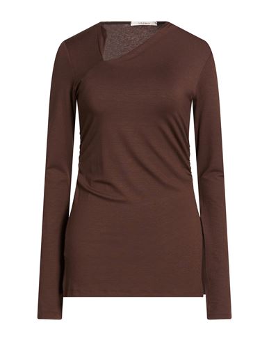 Maliparmi Malìparmi Woman T-shirt Dark Brown Size 8 Viscose, Elastane In Red